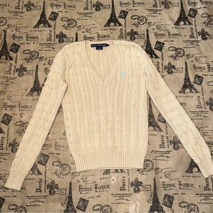Polo Ralph Lauren Tan Cable Knit V Neck Sweater Size M
Excellent Conditi…